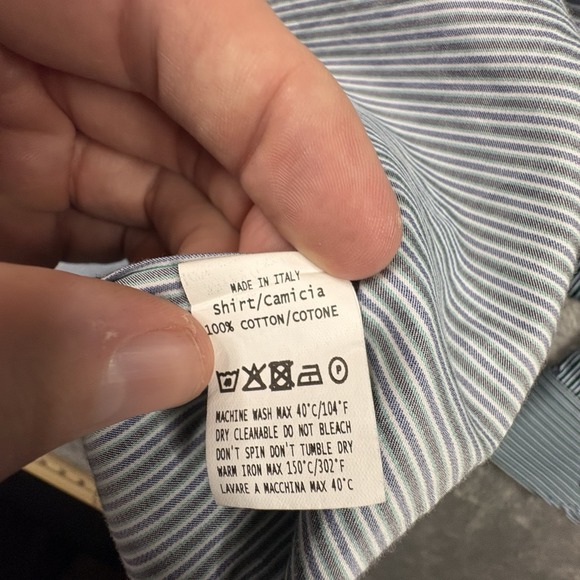 Ermenegildo Zegna Men's 2XL Blue/Green Striped LS Made in Italy SEE DESCRIPTION - Picture 6 of 16